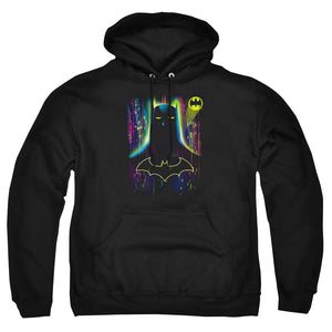 AN OFFCIALLY LICENSED BATMAN KNIGHT LIGHTS ADULT UNISEX PULLOVER HOODIE BLACK
