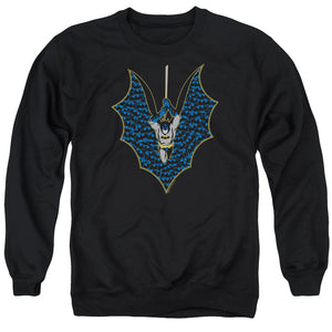 AN OFFCIALLY LICENSED BATMAN BAT FILL ADULT UNISEX CREWNECK SWEATSHIRT BLACK
