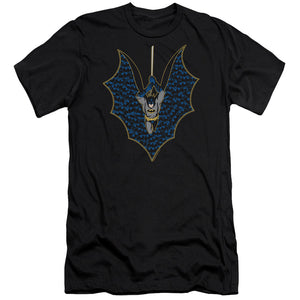 AN OFFCIALLY LICENSED BATMAN BAT FILL MEN'S PREMIUM SLIM FIT T-SHIRT BLACK