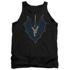 AN OFFCIALLY LICENSED BATMAN BAT FILL ADULT UNISEX TANK TOP BLACK