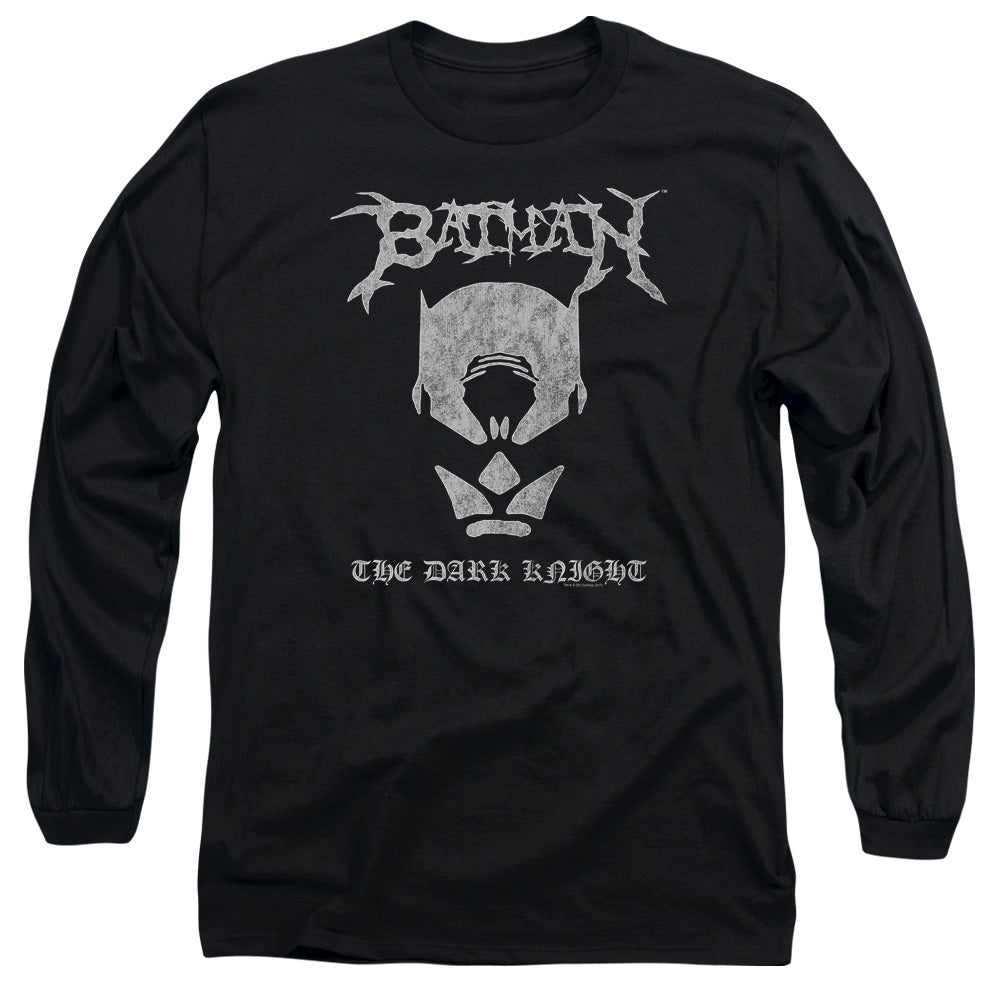 AN OFFCIALLY LICENSED BATMAN BLACK METAL BATMAN MEN'S LONG SLEEVE T-SHIRT BLACK