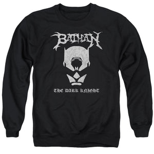 AN OFFCIALLY LICENSED BATMAN BLACK METAL BATMAN ADULT UNISEX CREWNECK SWEATSHIRT BLACK