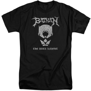 AN OFFCIALLY LICENSED BATMAN BLACK METAL BATMAN MEN'S TALL FIT T-SHIRT BLACK