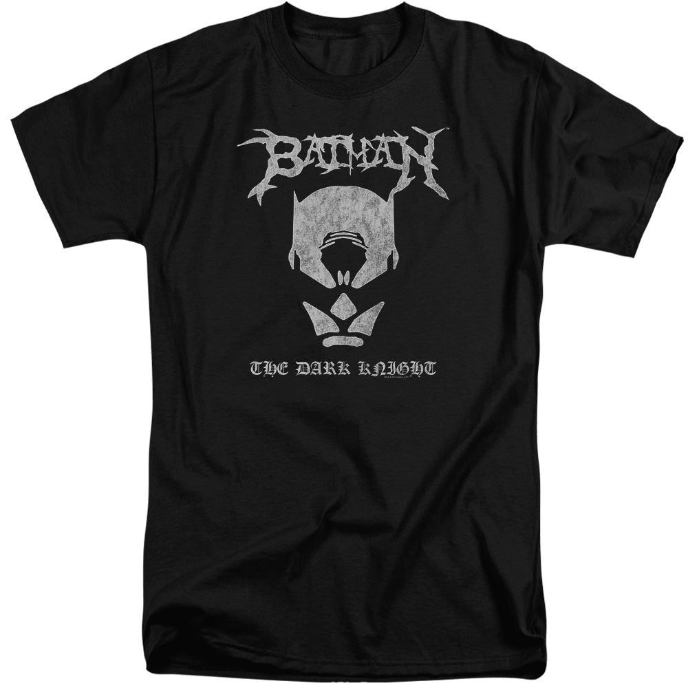 AN OFFCIALLY LICENSED BATMAN BLACK METAL BATMAN MEN'S TALL FIT T-SHIRT BLACK