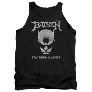 AN OFFCIALLY LICENSED BATMAN BLACK METAL BATMAN ADULT UNISEX TANK TOP BLACK