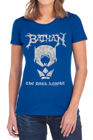 AN OFFCIALLY LICENSED BATMAN BLACK METAL BATMAN WOMEN'S REGULAR FIT T-SHIRT BLACK