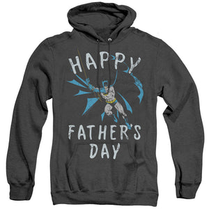 AN OFFCIALLY LICENSED BATMAN FATHERS DAY ADULT UNISEX HEATHER PULLOVER HOODIE BLACK