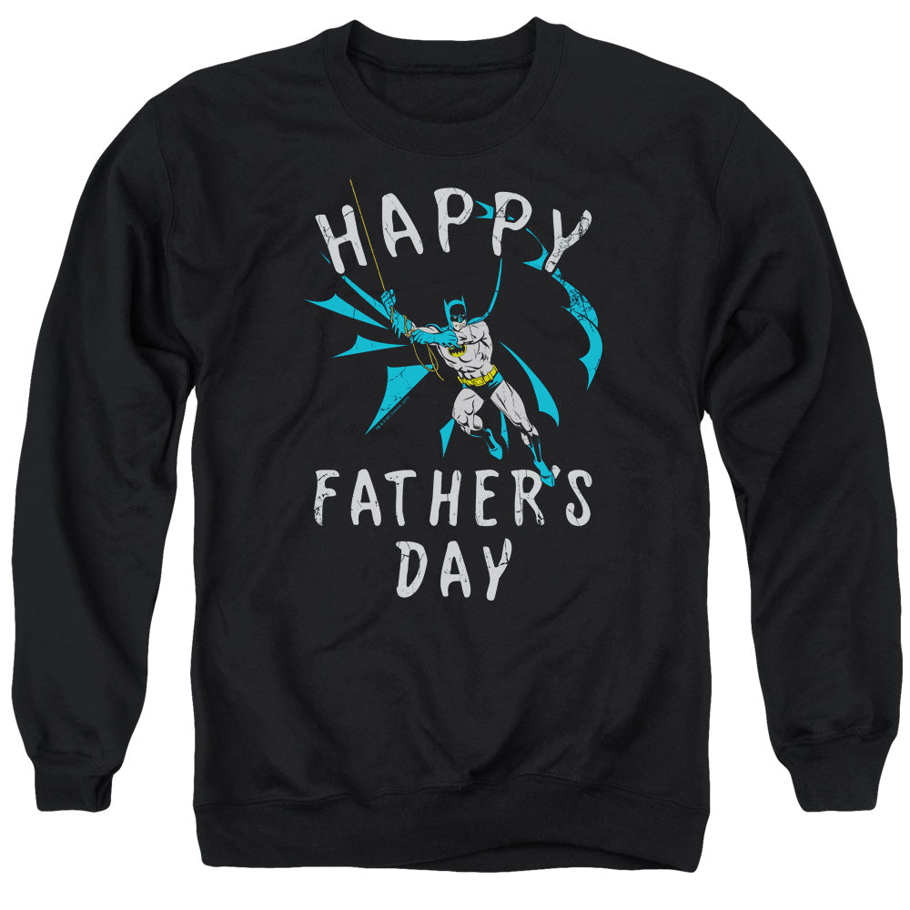 AN OFFCIALLY LICENSED BATMAN FATHERS DAY ADULT UNISEX CREWNECK SWEATSHIRT BLACK