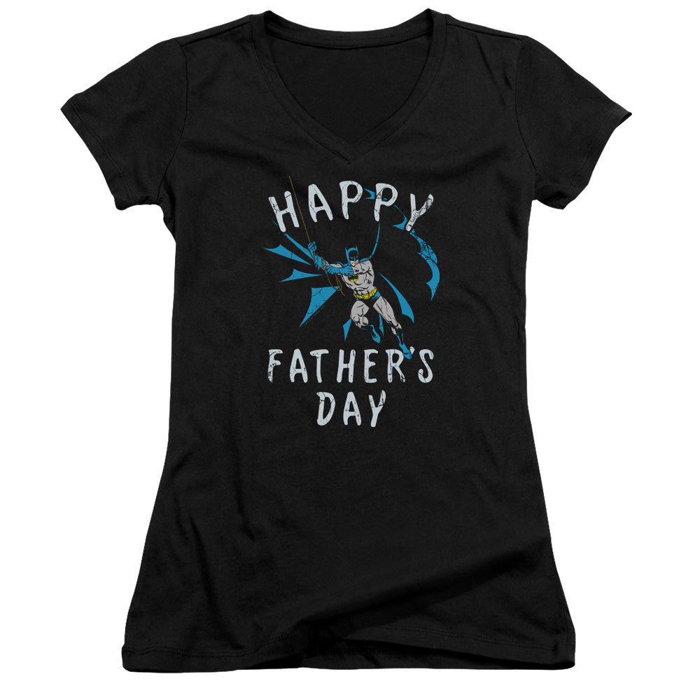 Batman Fathers Day Licensed Women's T-Shirt Juniors V-Neck SM