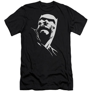AN OFFCIALLY LICENSED BATMAN DKR HEAD MEN'S PREMIUM SLIM FIT T-SHIRT BLACK