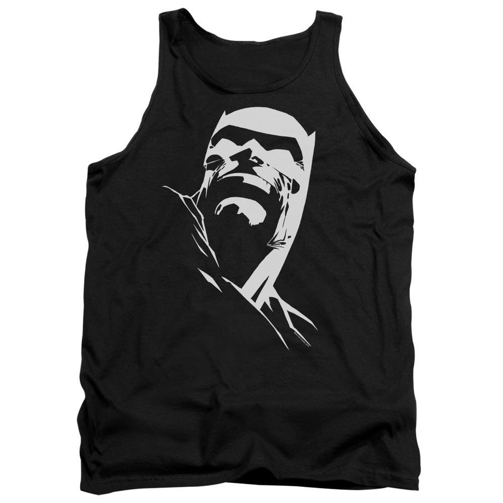 AN OFFCIALLY LICENSED BATMAN DKR HEAD ADULT UNISEX TANK TOP BLACK