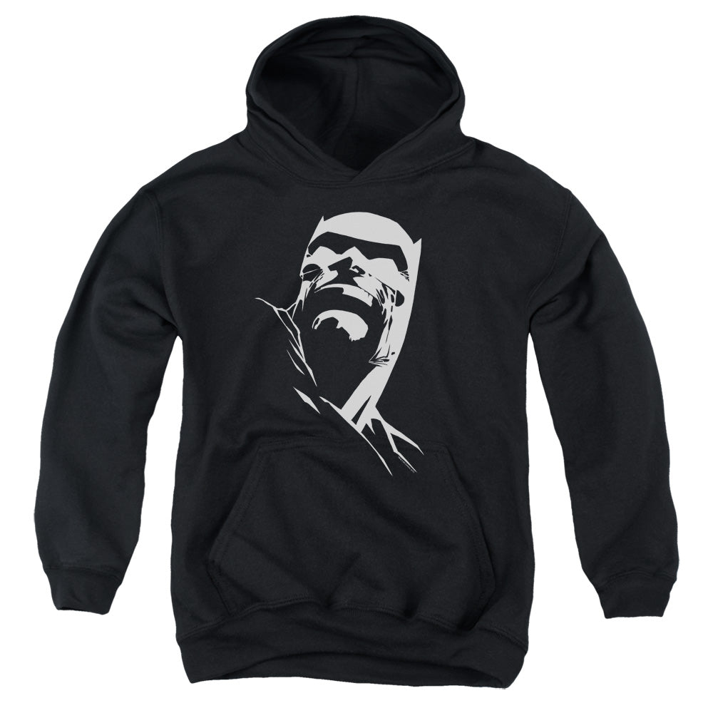 AN OFFCIALLY LICENSED BATMAN DKR HEAD YOUTH HOODIE BLACK