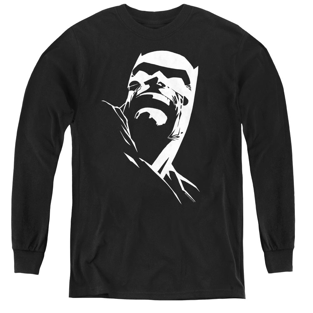 Batman Dkr Head Licensed Youth Long Sleeve T-Shirt (Ages 8-12) SM-XL