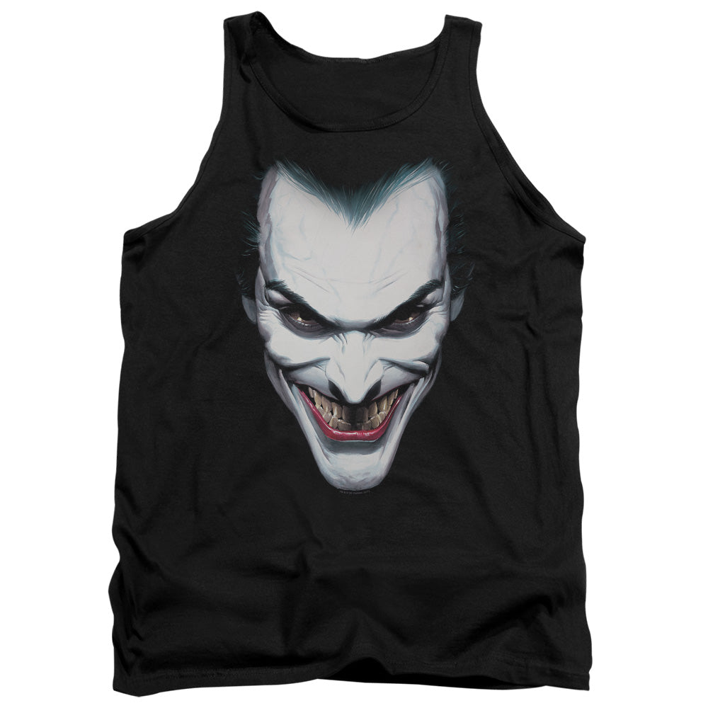 AN OFFCIALLY LICENSED BATMAN JOKER PORTRAIT ADULT UNISEX TANK TOP BLACK