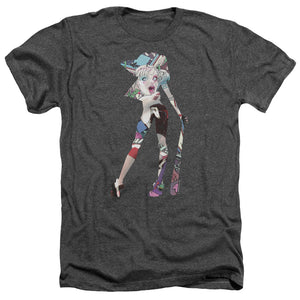 AN OFFCIALLY LICENSED BATMAN SCENE INSIDE MEN'S HEATHER T-SHIRT CHARCOAL