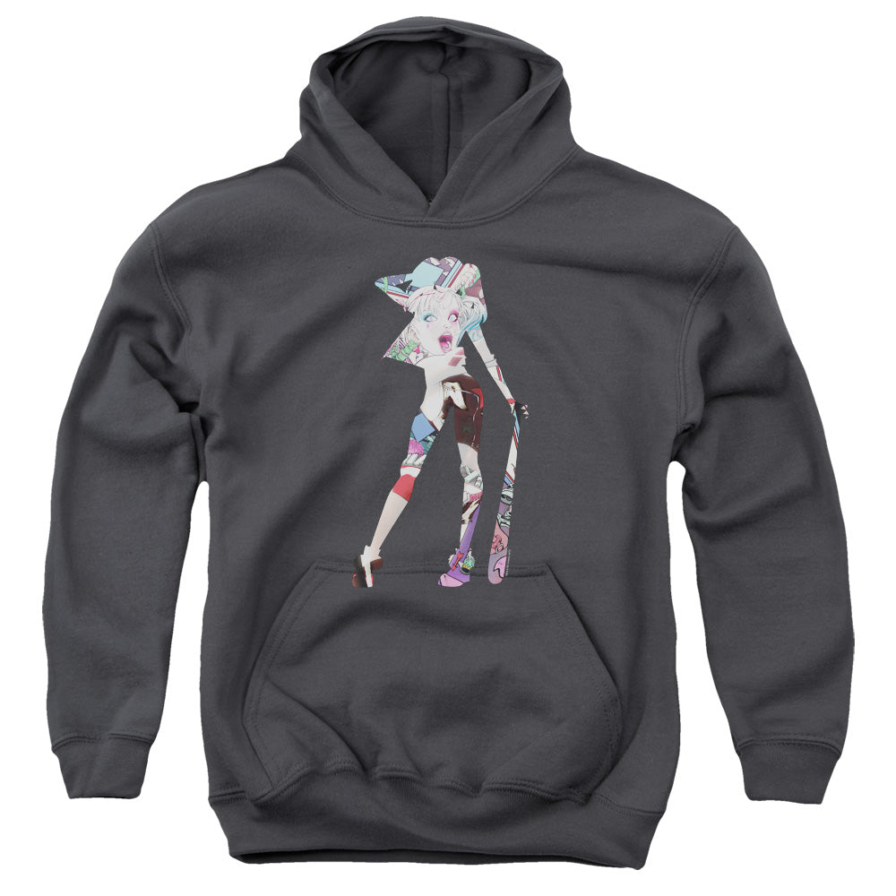AN OFFCIALLY LICENSED BATMAN SCENE INSIDE YOUTH HOODIE CHARCOAL