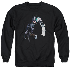 AN OFFCIALLY LICENSED BATMAN JOKER CHOKE ADULT UNISEX CREWNECK SWEATSHIRT BLACK