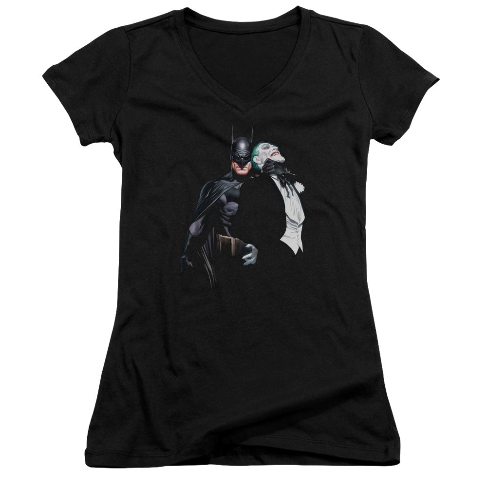 Batman Joker Choke Licensed Women's T-Shirt Juniors V-Neck SM