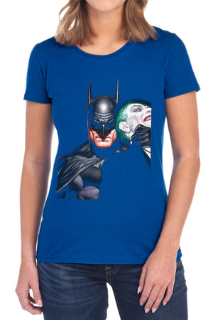 AN OFFCIALLY LICENSED BATMAN JOKER CHOKE WOMEN'S REGULAR FIT T-SHIRT BLACK