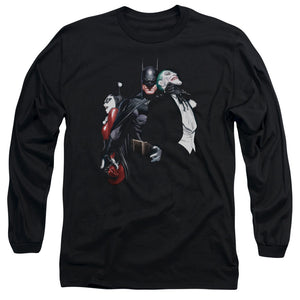 AN OFFCIALLY LICENSED BATMAN JOKER HARLEY CHOKE 

 MEN'S LONG SLEEVE T-SHIRT BLACK