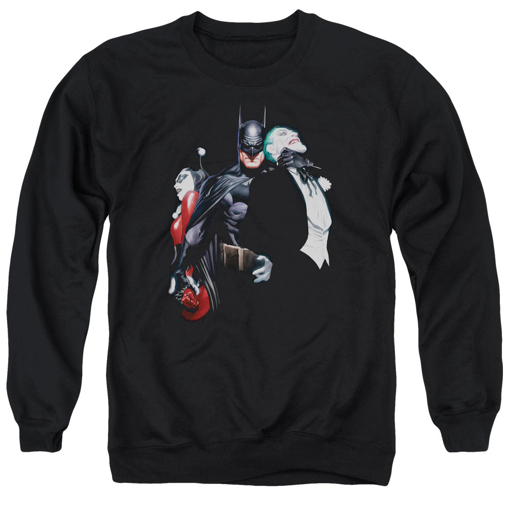 AN OFFCIALLY LICENSED BATMAN JOKER HARLEY CHOKE 

 ADULT UNISEX CREWNECK SWEATSHIRT BLACK