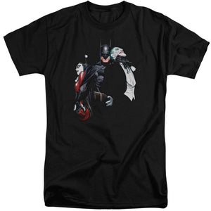 AN OFFCIALLY LICENSED BATMAN JOKER HARLEY CHOKE 

 MEN'S TALL FIT T-SHIRT BLACK