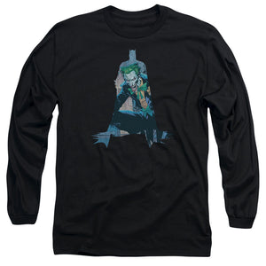 AN OFFCIALLY LICENSED BATMAN SCENE INSIDE MEN'S LONG SLEEVE T-SHIRT BLACK
