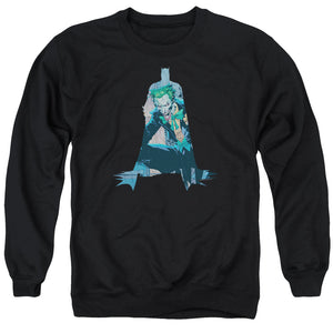AN OFFCIALLY LICENSED BATMAN SCENE INSIDE ADULT UNISEX CREWNECK SWEATSHIRT BLACK