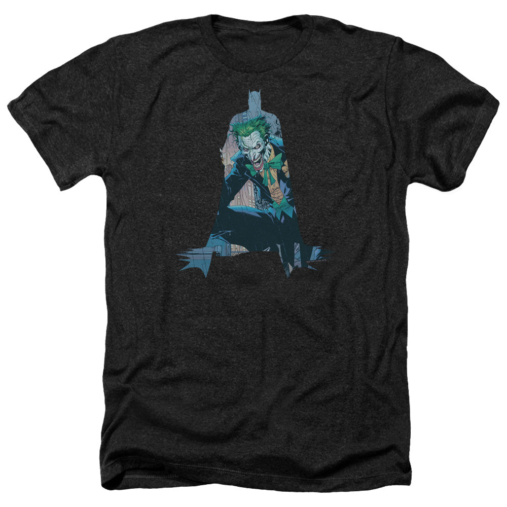 AN OFFCIALLY LICENSED BATMAN SCENE INSIDE MEN'S HEATHER T-SHIRT CHARCOAL