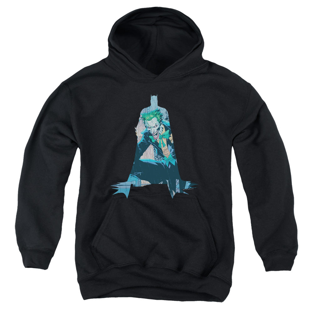 AN OFFCIALLY LICENSED BATMAN SCENE INSIDE YOUTH HOODIE BLACK