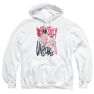 AN OFFCIALLY LICENSED BATMAN UNSTABLE ADULT UNISEX PULLOVER HOODIE WHITE