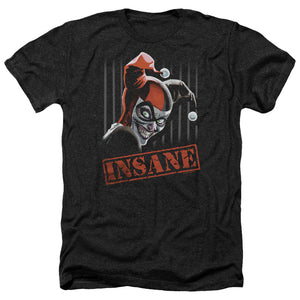 AN OFFCIALLY LICENSED BATMAN INSANE MEN'S HEATHER T-SHIRT CHARCOAL