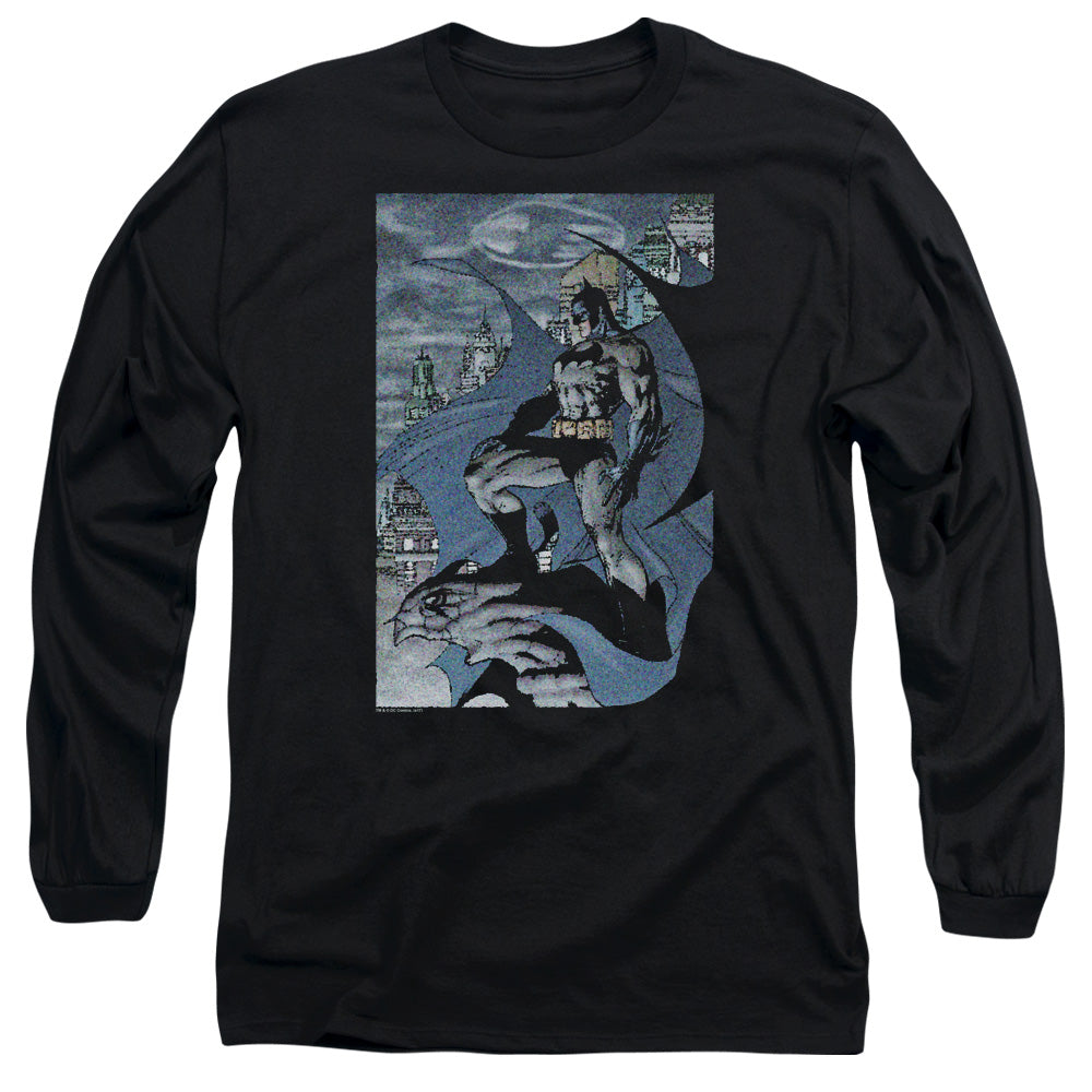 AN OFFCIALLY LICENSED BATMAN SEURBAT MEN'S LONG SLEEVE T-SHIRT BLACK