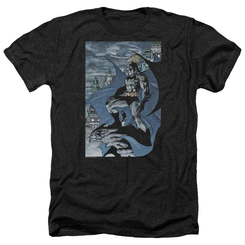 AN OFFCIALLY LICENSED BATMAN SEURBAT MEN'S HEATHER T-SHIRT CHARCOAL
