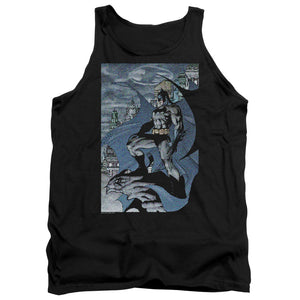 AN OFFCIALLY LICENSED BATMAN SEURBAT ADULT UNISEX TANK TOP BLACK