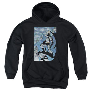 AN OFFCIALLY LICENSED BATMAN SEURBAT YOUTH HOODIE BLACK
