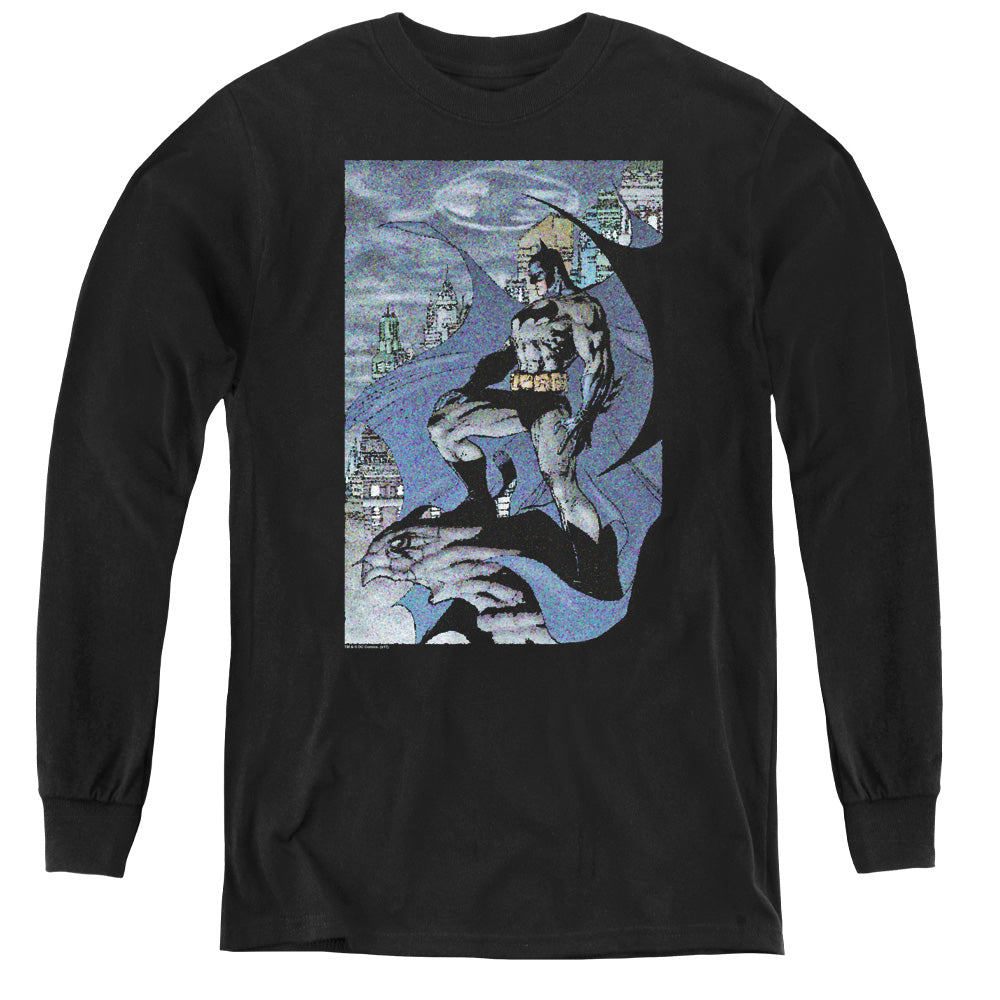 AN OFFCIALLY LICENSED BATMAN SEURBAT YOUTH LONG SLEEVE T-SHIRT BLACK