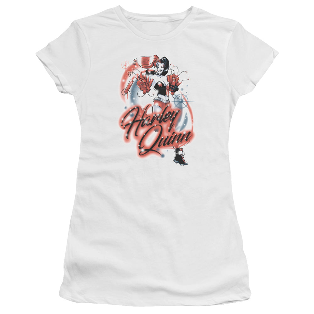 Batman Harley Airbrush Licensed Women's T-Shirt Juniors LG-2X