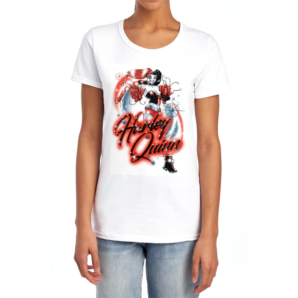 Batman Harley Airbrush Licensed Women's T-Shirt Regular Fit SM-2X