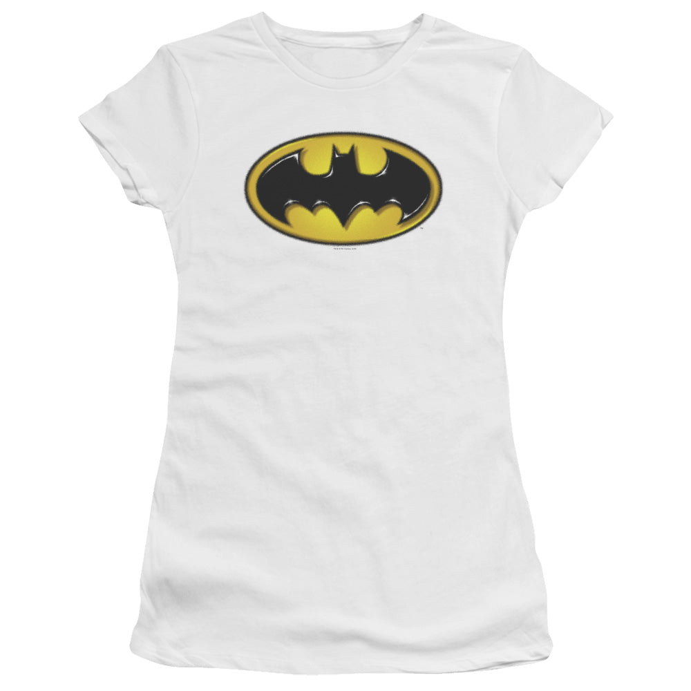 Batman Airbrush Bat Symbol Licensed Women's T-Shirt Juniors LG-2X