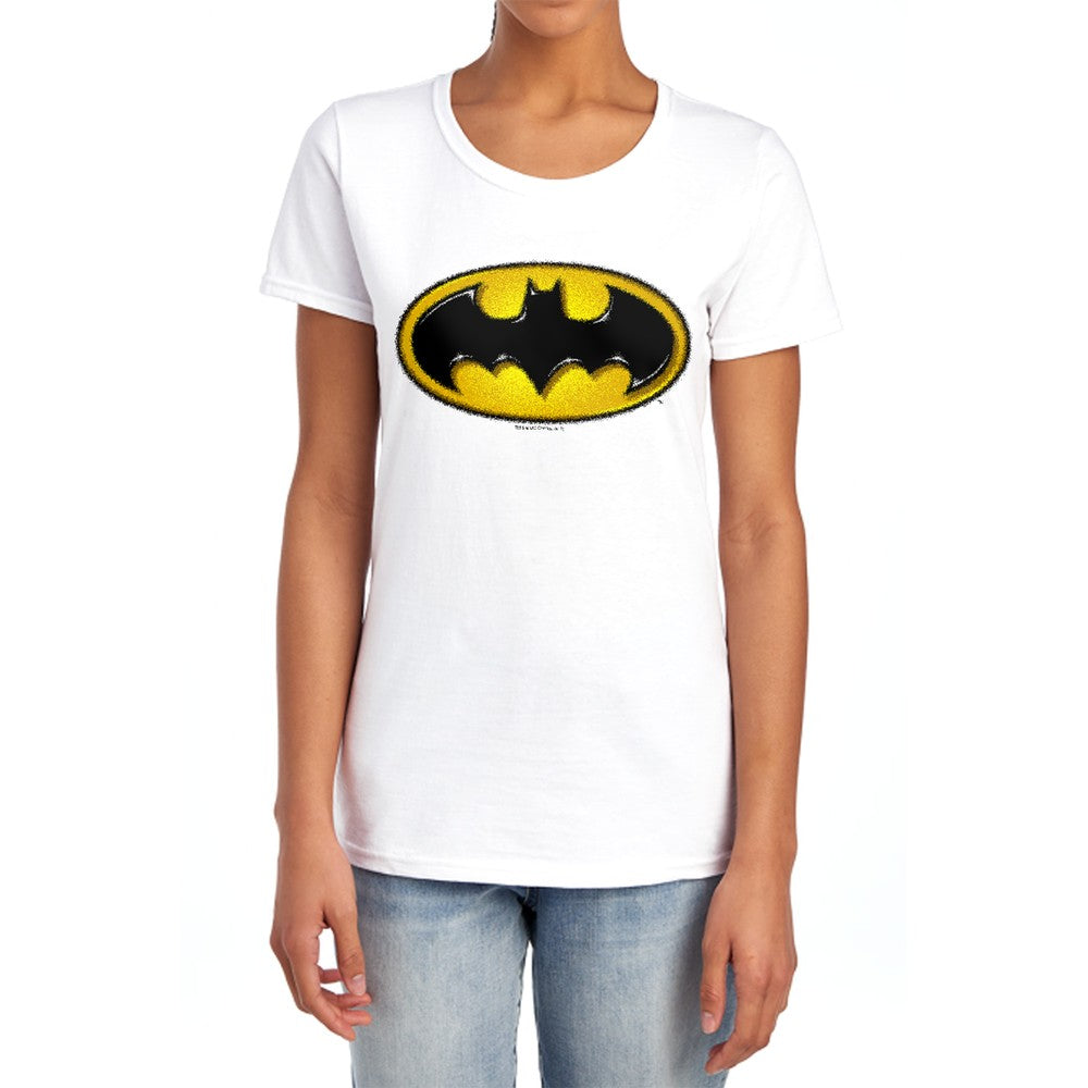 Batman Airbrush Bat Symbol Licensed Women's T-Shirt Regular Fit SM-2X