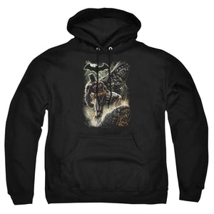 AN OFFCIALLY LICENSED BATMAN FAMILY ADULT UNISEX PULLOVER HOODIE BLACK