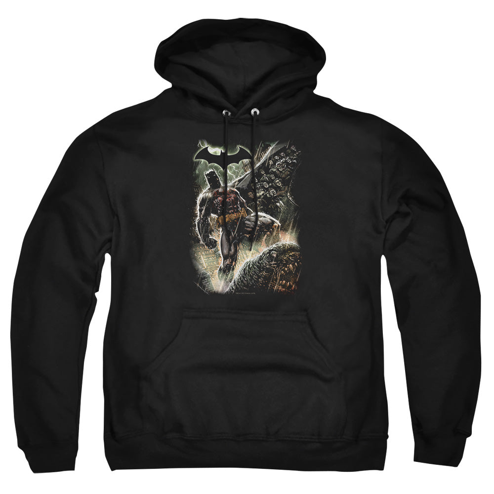 AN OFFCIALLY LICENSED BATMAN FAMILY ADULT UNISEX PULLOVER HOODIE BLACK