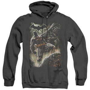 AN OFFCIALLY LICENSED BATMAN FAMILY ADULT UNISEX HEATHER PULLOVER HOODIE BLACK