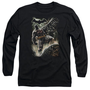 AN OFFCIALLY LICENSED BATMAN FAMILY MEN'S LONG SLEEVE T-SHIRT BLACK