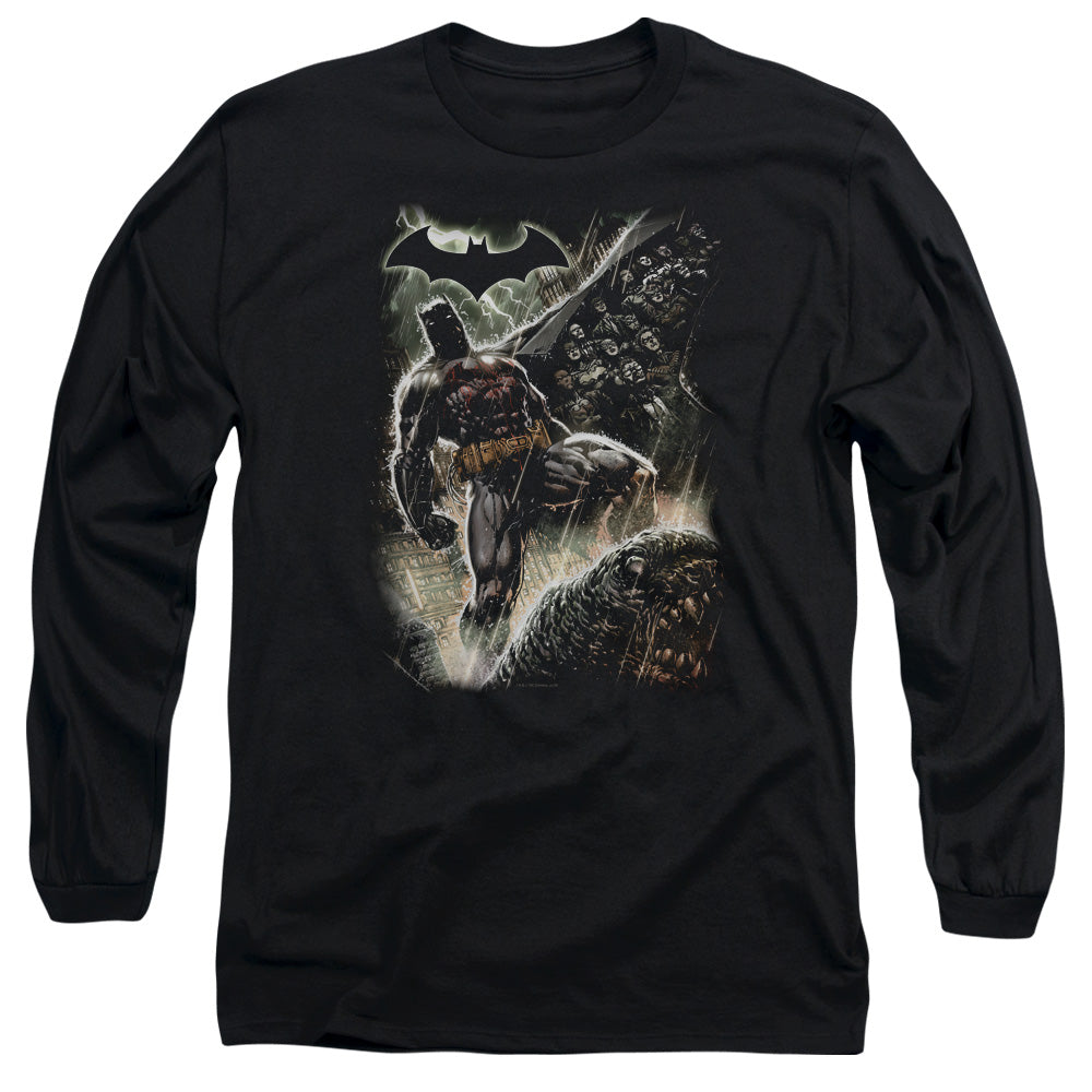 AN OFFCIALLY LICENSED BATMAN FAMILY MEN'S LONG SLEEVE T-SHIRT BLACK