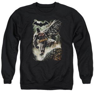 AN OFFCIALLY LICENSED BATMAN FAMILY ADULT UNISEX CREWNECK SWEATSHIRT BLACK