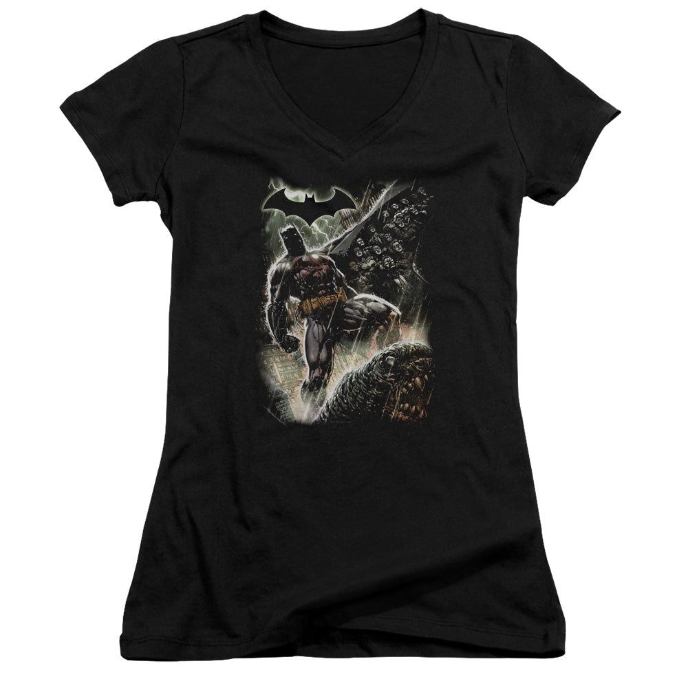 Batman Family Licensed Women's T-Shirt Juniors V-Neck SM