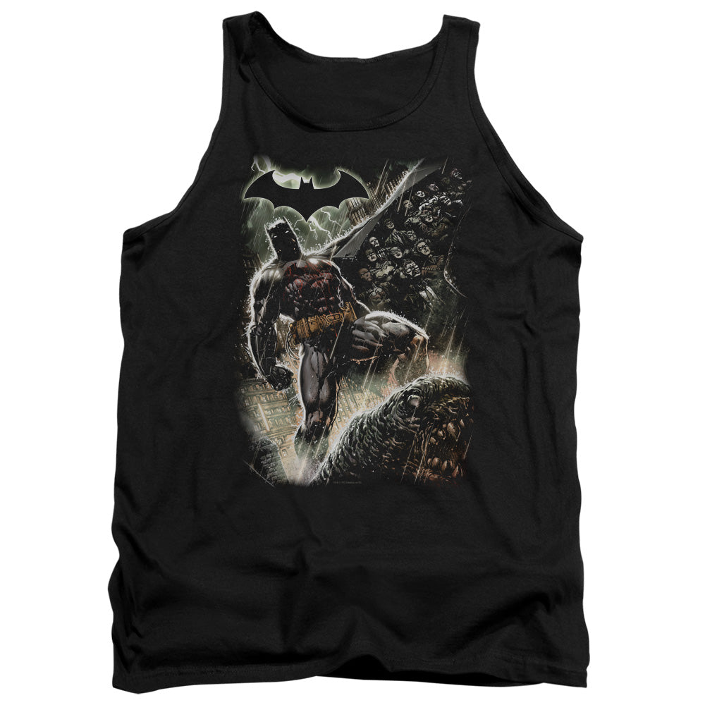 AN OFFCIALLY LICENSED BATMAN FAMILY ADULT UNISEX TANK TOP BLACK