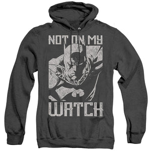 AN OFFCIALLY LICENSED BATMAN WATCH ADULT UNISEX HEATHER PULLOVER HOODIE BLACK